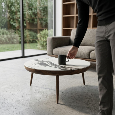 Luxury coffee table wood furniture modern decor table side table new