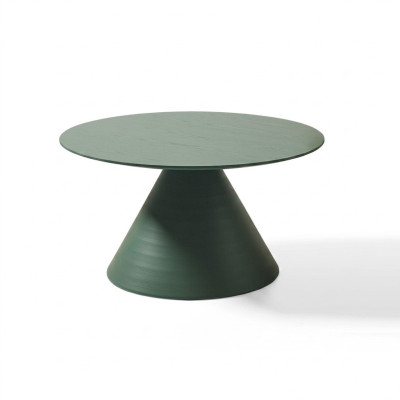 Elegant round gray coffee table in modern style for the living room