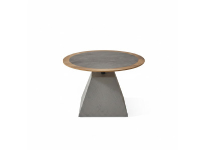 Round wooden coffee table side design silver table furniture living room