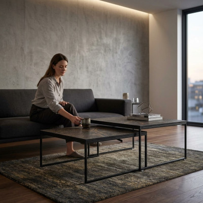 Couch table luxury side table furniture wood modern living room design