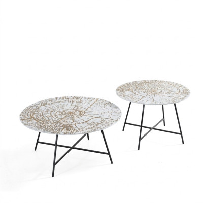 Coffee tables, tables, side tables, living room, modern, luxury, brown, 2-piece set.