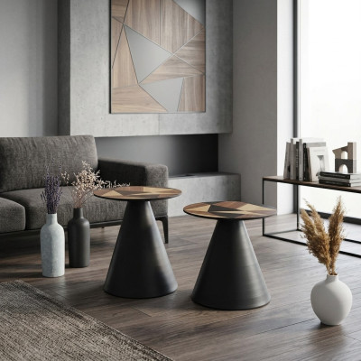 Designer set with 2x coffee tables in contemporary style for the living room