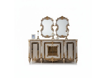 Sideboard Dressers Buffet Furniture Modern Set 2-piece Mirror New