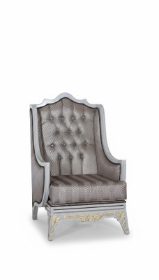 Classic Armchair Luxury Designer Grey Fabric Single Seater Upholstered Armchair New Furniture