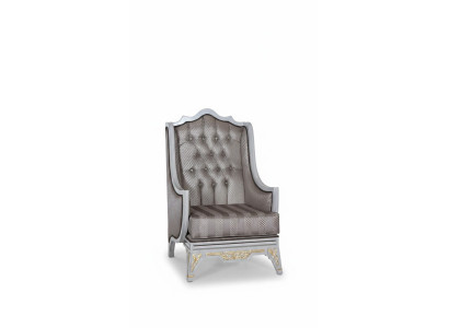 Classic Armchair Luxury Designer Grey Fabric Single Seater Upholstered Armchair New Furniture