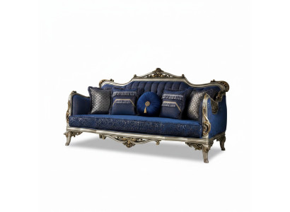 Exquisite classic sofa for the living room with golden patterns