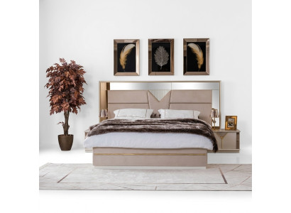 Golden bed double bed bedroom beds furniture designer double bed beige