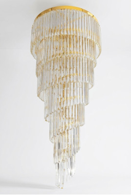 Chandelier Ceiling Pendant Crystal Lustre Golden Living Room Light