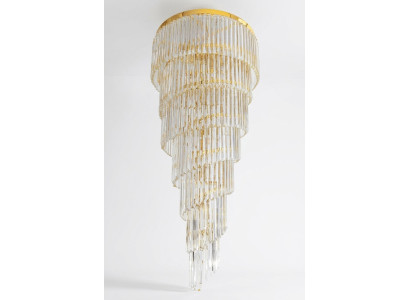 Chandelier Ceiling Pendant Crystal Lustre Golden Living Room Light