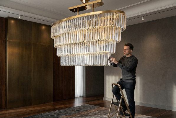 Chandelier Ceiling Pendant Luxury Crystal Gold Living Room Chandelier