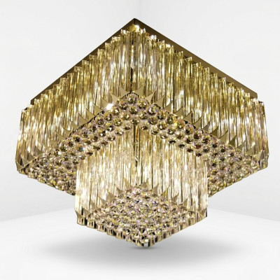 Chandelier ceiling lamp living room gold luxury lighting crystal