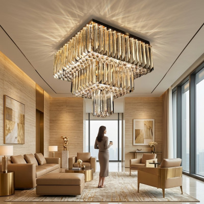 Chandelier Modern Ceiling Light Designer New Gold Luxury Living Room