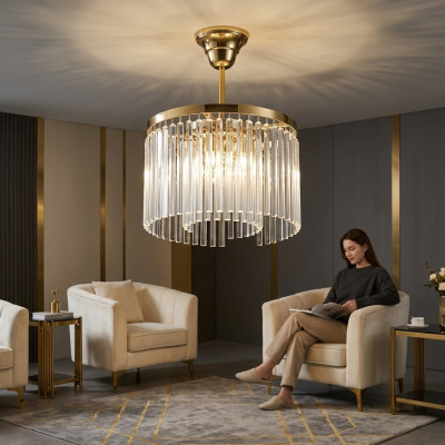 Chandelier living room ceiling light lamp chandelier gold new
