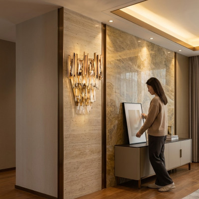 Living room chandelier ceiling lamp hanging light gold bedroom