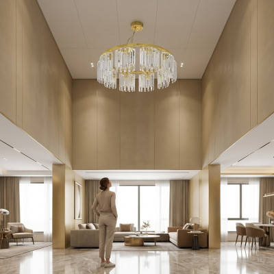 Round crystal lamp ceiling light chandelier