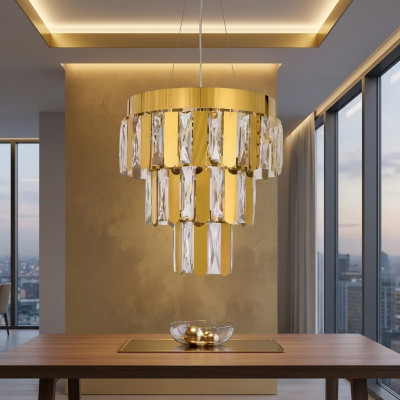 Chandelier Living Room Remote Control New Gold Bedroom Luxury