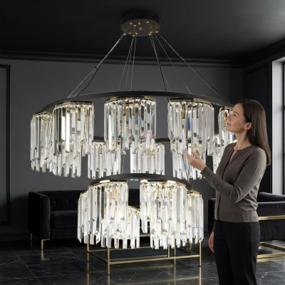 Lighting Chandelier Ceiling Light Modern Round Lamp Crystal Design