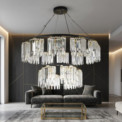 Lighting Chandelier Ceiling Light Modern Round Lamp Crystal Design