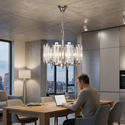 Chandelier lamp pendant light lamps lighting silver chandelier