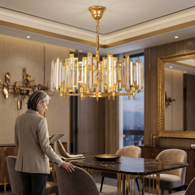 Chandelier Crystal Ceiling Lamp New Gold Lamp Living Room Luxury