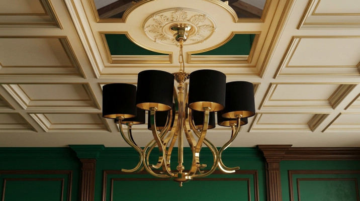 Ceiling lamp living room ceiling light fixture with black shades lamp