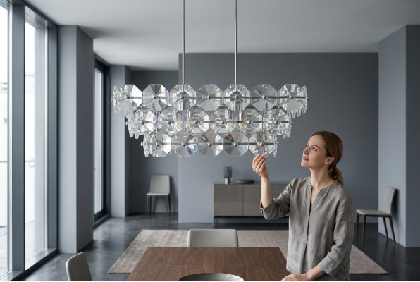 Chandelier Ceiling Lamp Lighting Living Room Silver Lamps