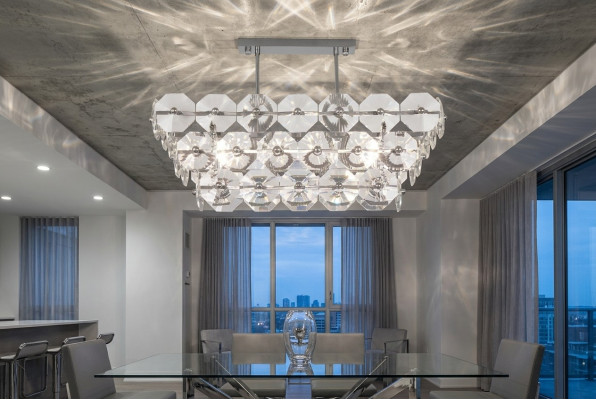 Chandelier Ceiling Lamp Lighting Living Room Silver Lamps