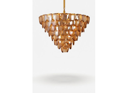 Chandelier classic lamp living room gold-colored crystal ceiling light
