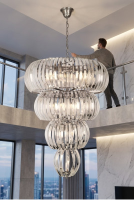 Chandelier Hanging Luxury Lighting Living Room New Crystal