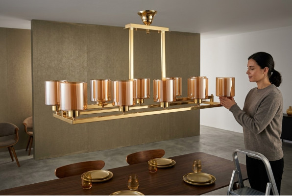Gold-colored chandelier ceiling lamp pendant chandelier