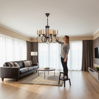 Ceiling lamp living room pendant lamp ceiling light glass chandelier luxury 66x70