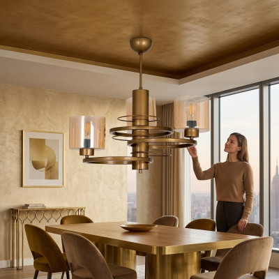 Ceiling lamp living room chandelier glass ceiling lamp pendant light luxury