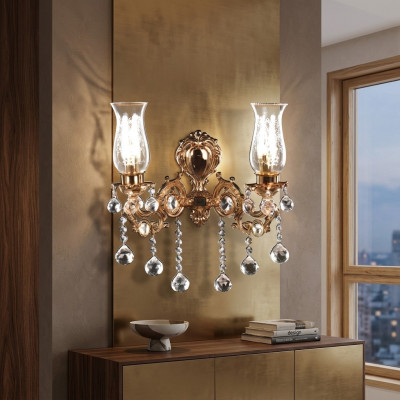 Wall lamp living room luxury gold bedroom modern chandelier crystal