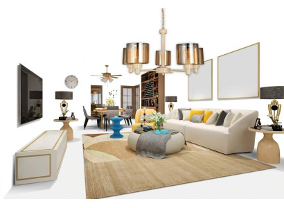 Ceiling lamp, metal, modern design, living room pendant lamp, chandelier ceiling light