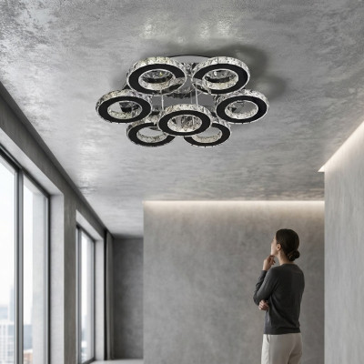 Chandelier Ceiling Light Ceiling Lamp Living Room Crystal New LED 65W