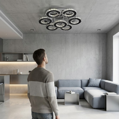 Chandelier Ceiling Light Ceiling Lamp Living Room Crystal New LED 65W