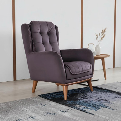Chesterfield Armchair Relax Club Sofa Single-Seater Upholstered Furniture Brown