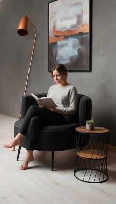 Black modern armchair, living room armchair, club armchair, new.