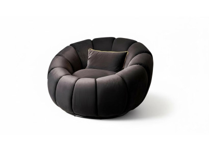 Armchair, color black, comfortable, medium-soft, luxurious for living room relax club.