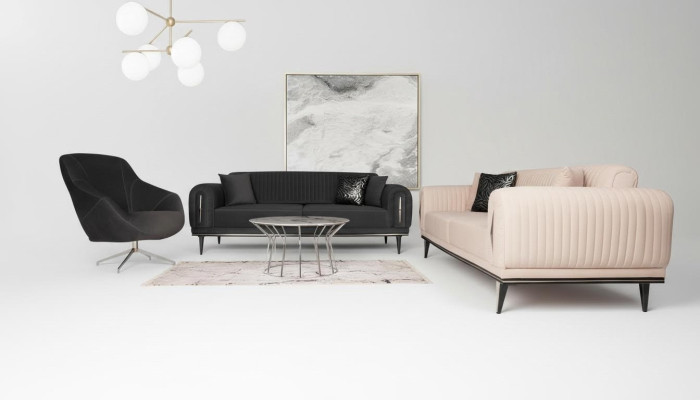 Three-seater couch upholstered furniture 3-seat sofas black furniture