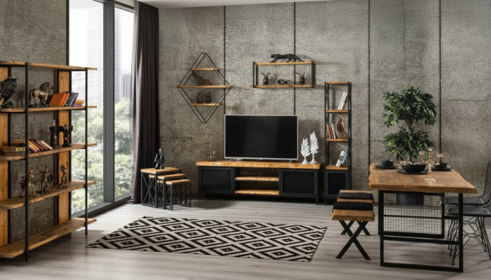 Dining room suite, dining table, shelf, cabinet, TV cabinet, living room set, 5 pieces.