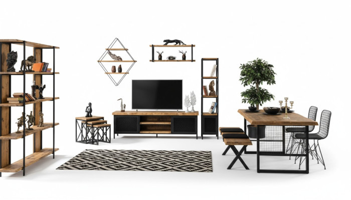 Dining room suite, dining table, shelf, cabinet, TV cabinet, living room set, 5 pieces.