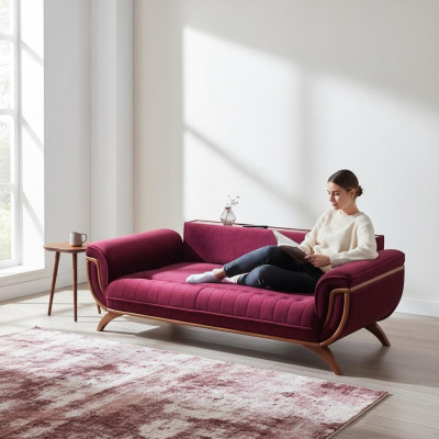 Adjustable couch with table deep sofa big sleep couches furniture 226cm