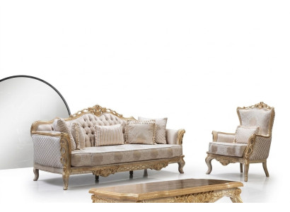 Royal Sofa Set Living Room Armchair Coffee Table 3+1 Table