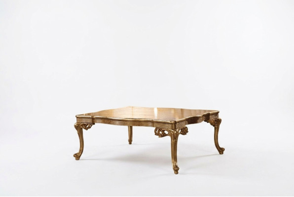 Baroque Rococo solid wood gold coffee table for the living room