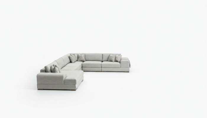 U-shaped sectional living room furniture modern designer fabric sofa textile