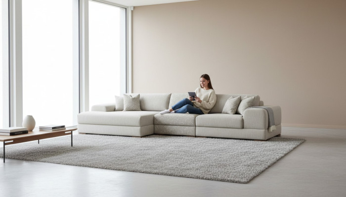 Corner sofa L-shape living landscape luxury gray sofa couch modern furniture
