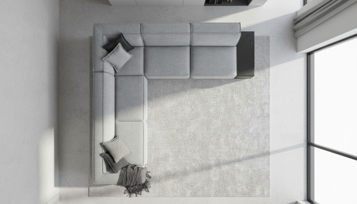 L-shaped corner sofa couch fabric textile luxury living room furniture corner couch
