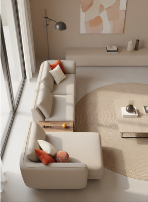 Corner sofa L shape 365x170 Beige Sofa Couch Design Corner sofas Furniture Fabric