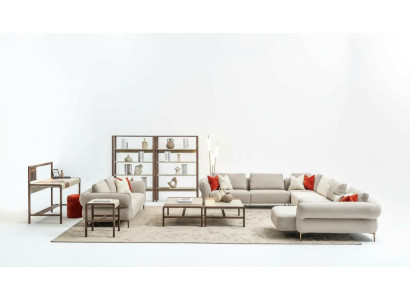 Sofa set living room upholstered sofa 3-seater U-shape sofa set modern